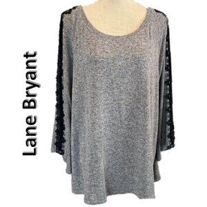 LANE BRYANT Lightweight Lace Inset Sweater